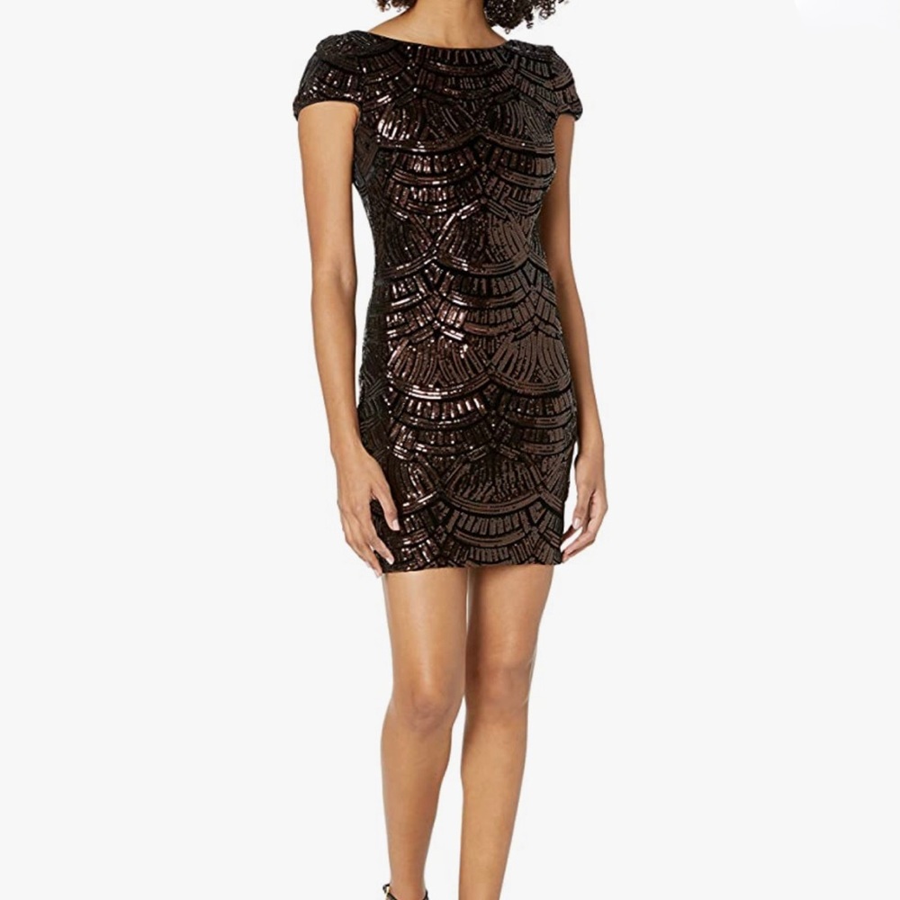 Dress the Population, Tabitha Cap Sleeve Sequin Mini Dress, Size M